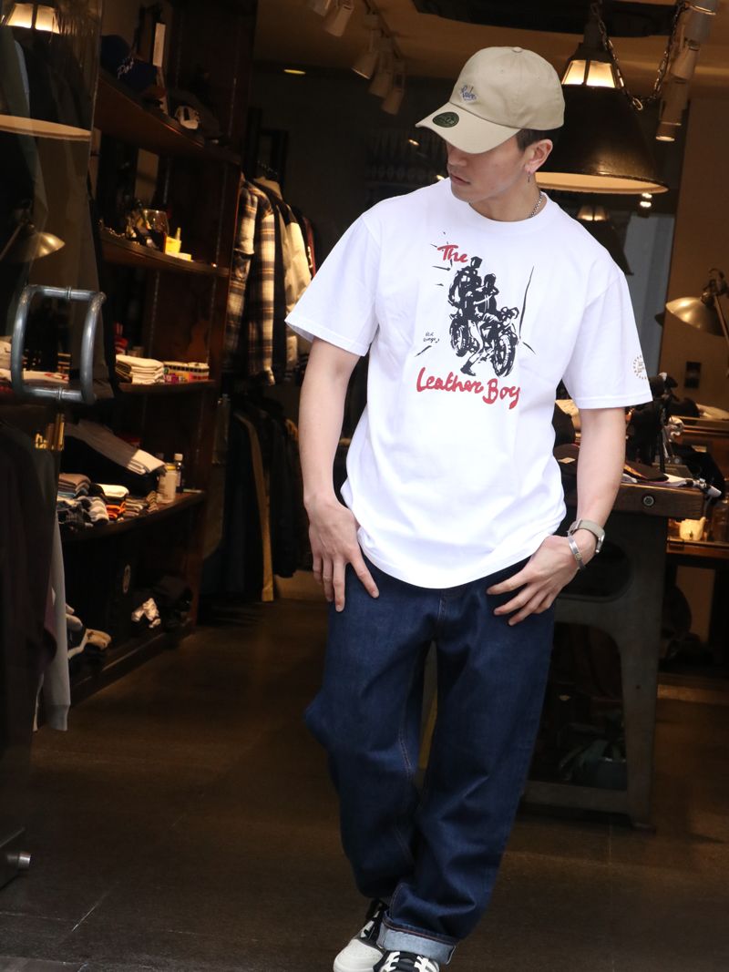 THE LEATHER BOYS T-SHIRT "BIKE" (WHITE)