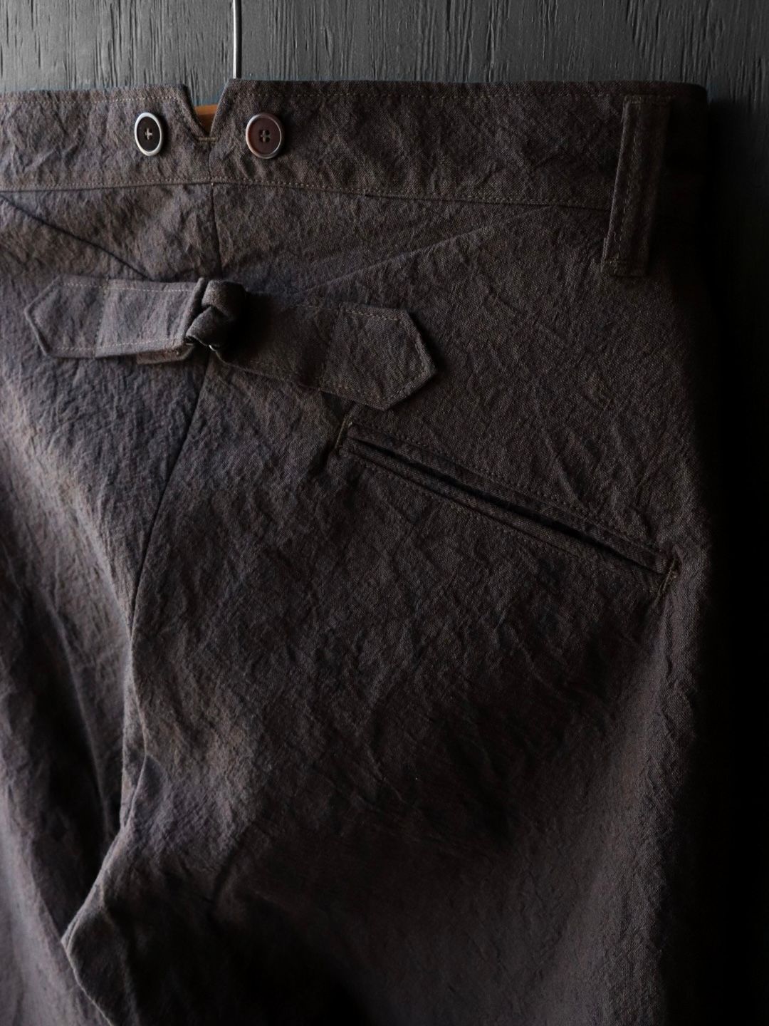 ANCIENT CLOTH AVIGNON TROUSERS (DEAD LEAF BROWN)