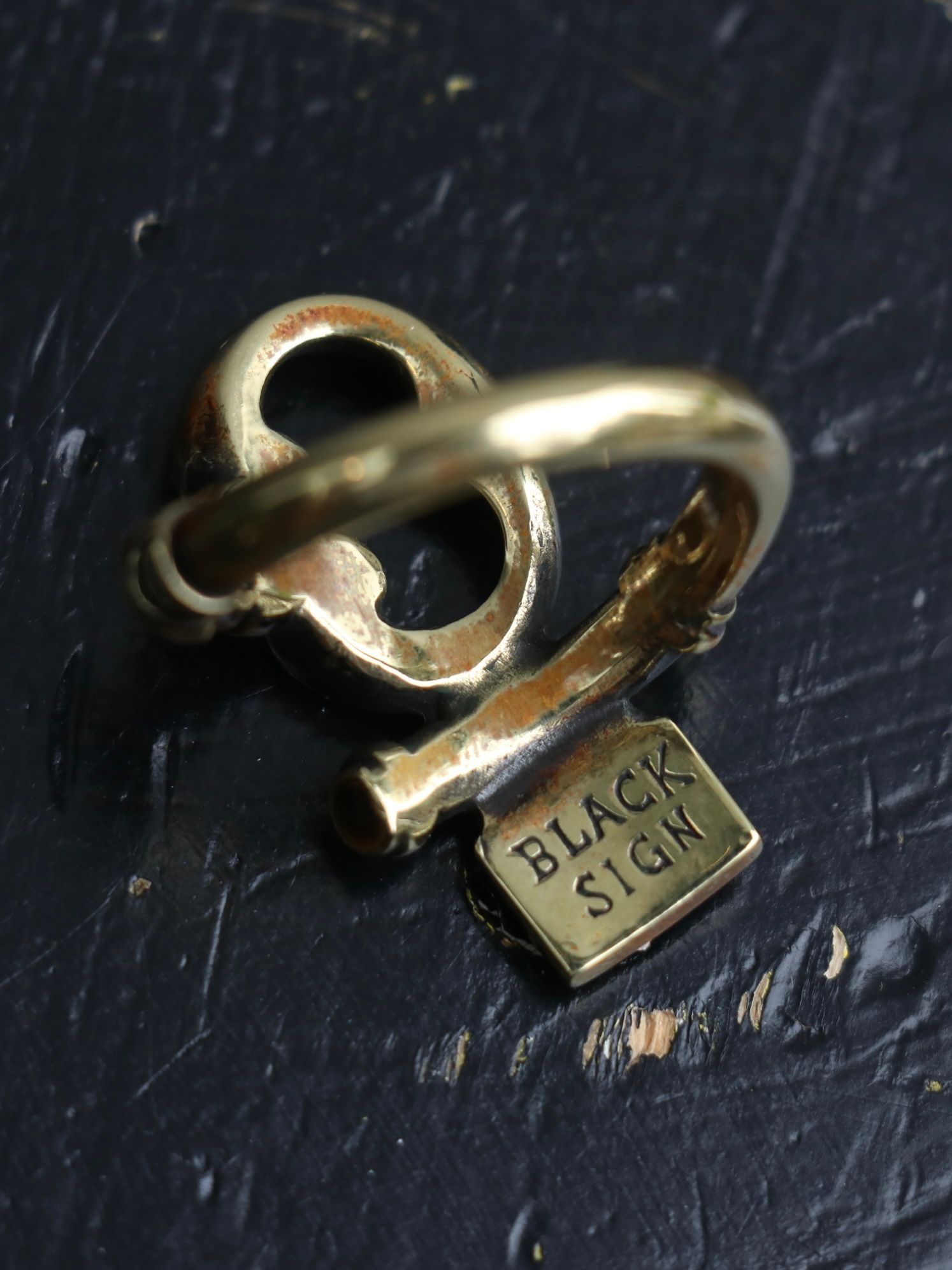 LOOKING EYE RING (BRASS×BLACK STONE）