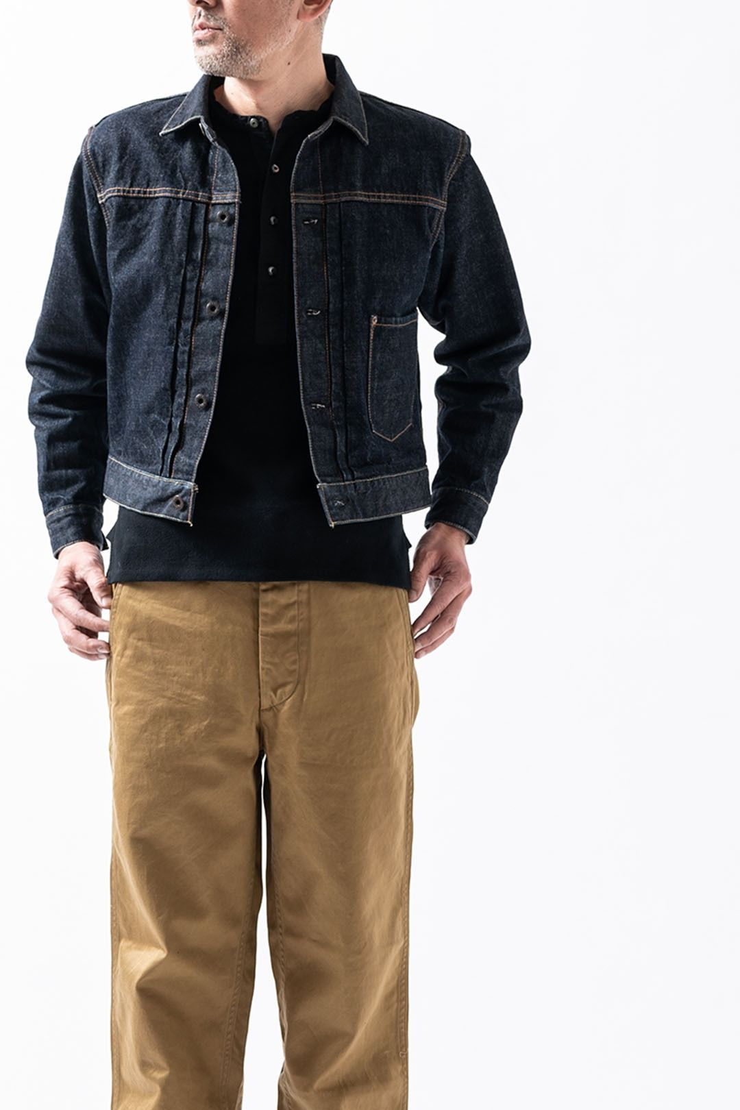 HENLEY NECK AMISH UNDER WEAR (MIDNIGHT BLACK)