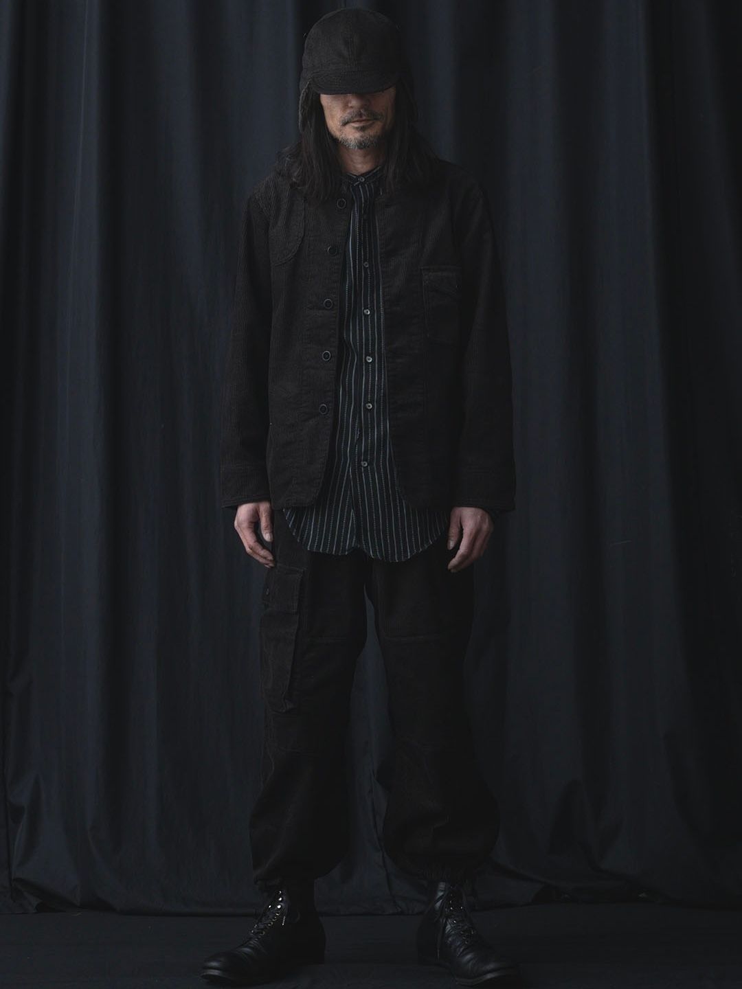 RIPPLE CORD AIM JACKET (CHARCOAL BLACK)