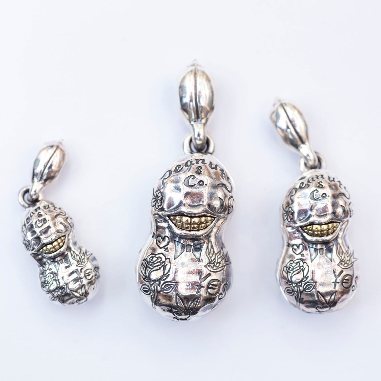 【即日発送可能】TATTOO PEANUTS (MEDIUM) (SLIDE) (SILVERxK10YELLOW GOLD)