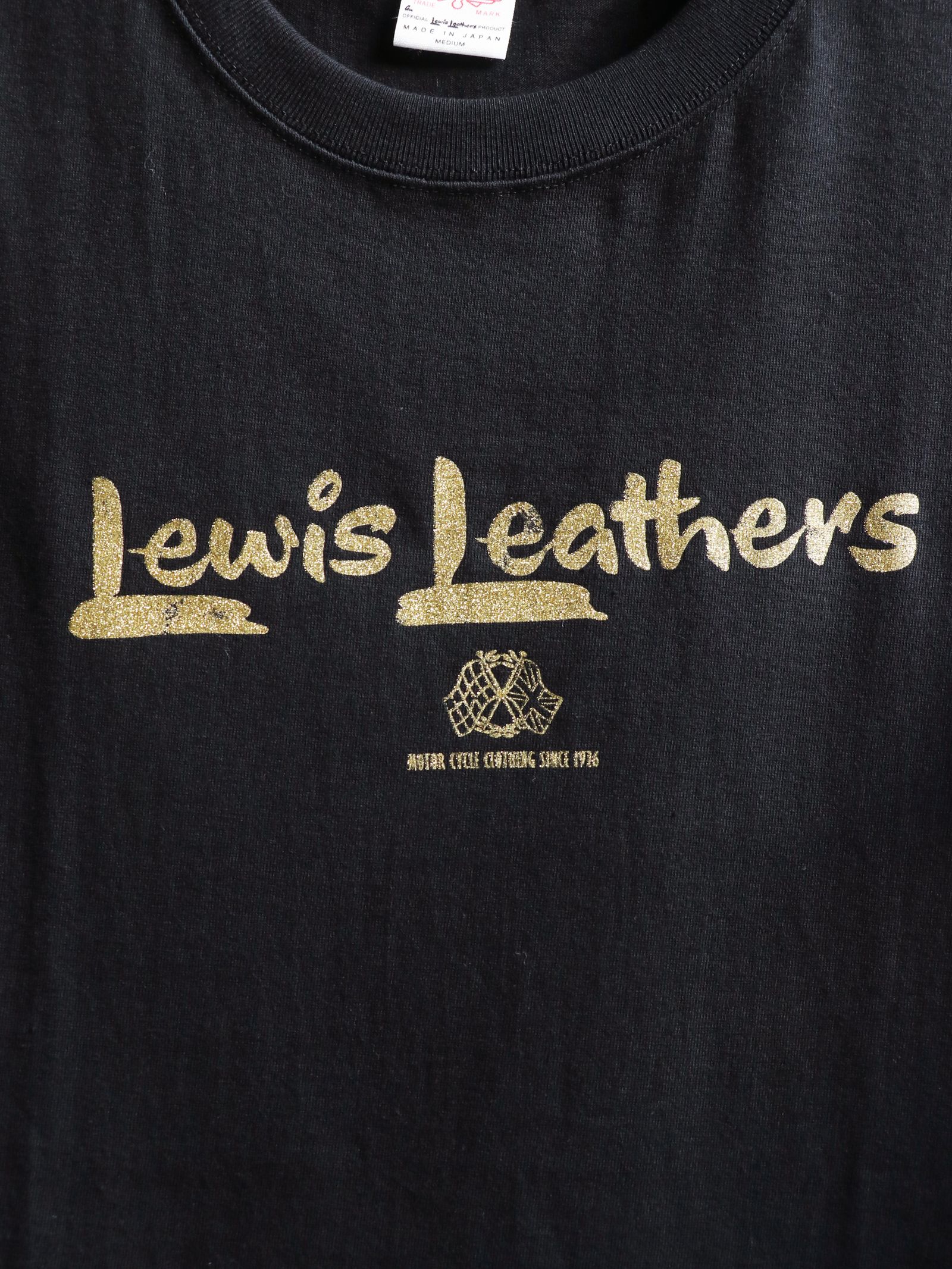 【即日発送可能】"LEWIS LEATHERS GOLD FLAG" T-SHIRTS (Black)