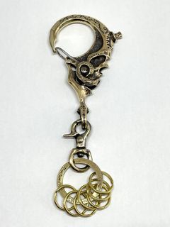MUSTACHE SKULL KEYHOLDER (BRASS)