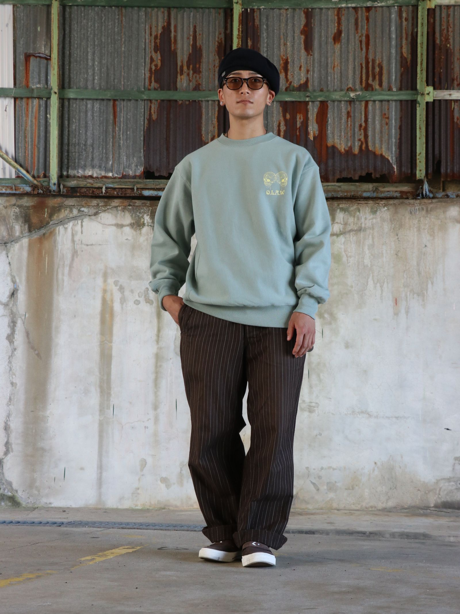 Entourage 12OZ CREW NECK SWEAT (SMOKE GREEN)