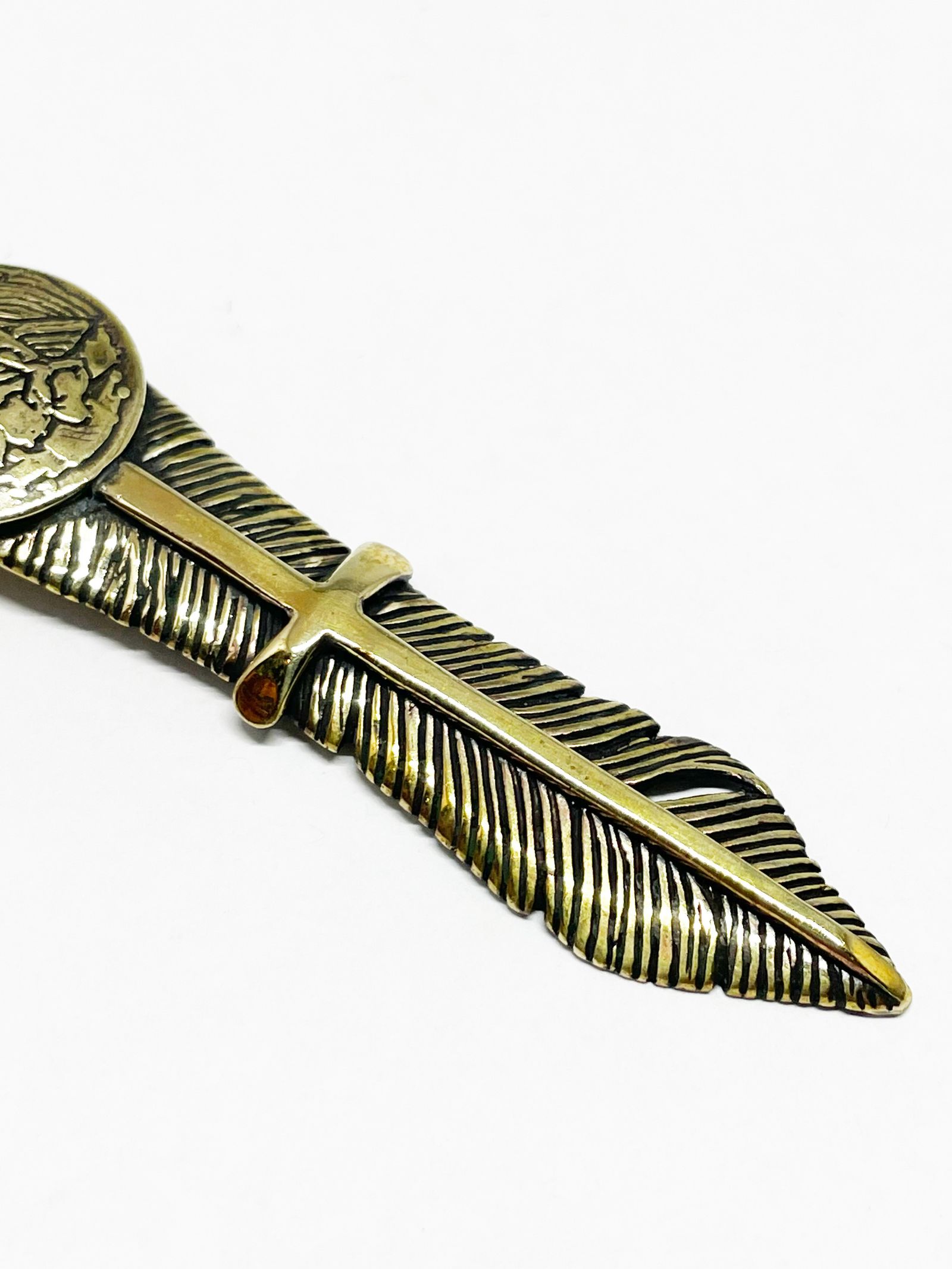 AGUILA MEXICANA FEATHER (LARGE) (BRASS)