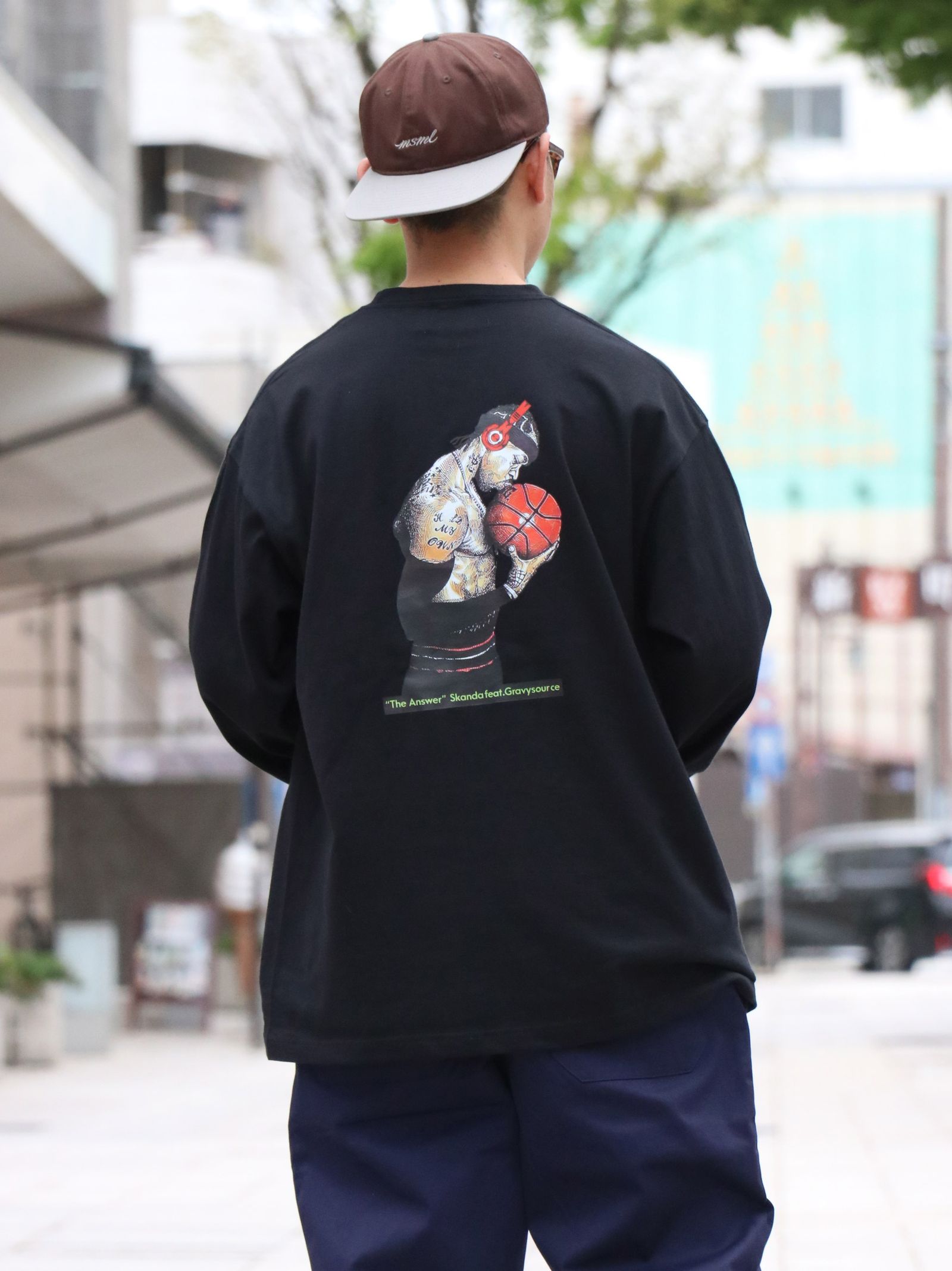 GRAVYSOURCE - ”SKANDA×GRAVYSOURCE” W-NAME L/S TEE (BLACK) | SKANDA