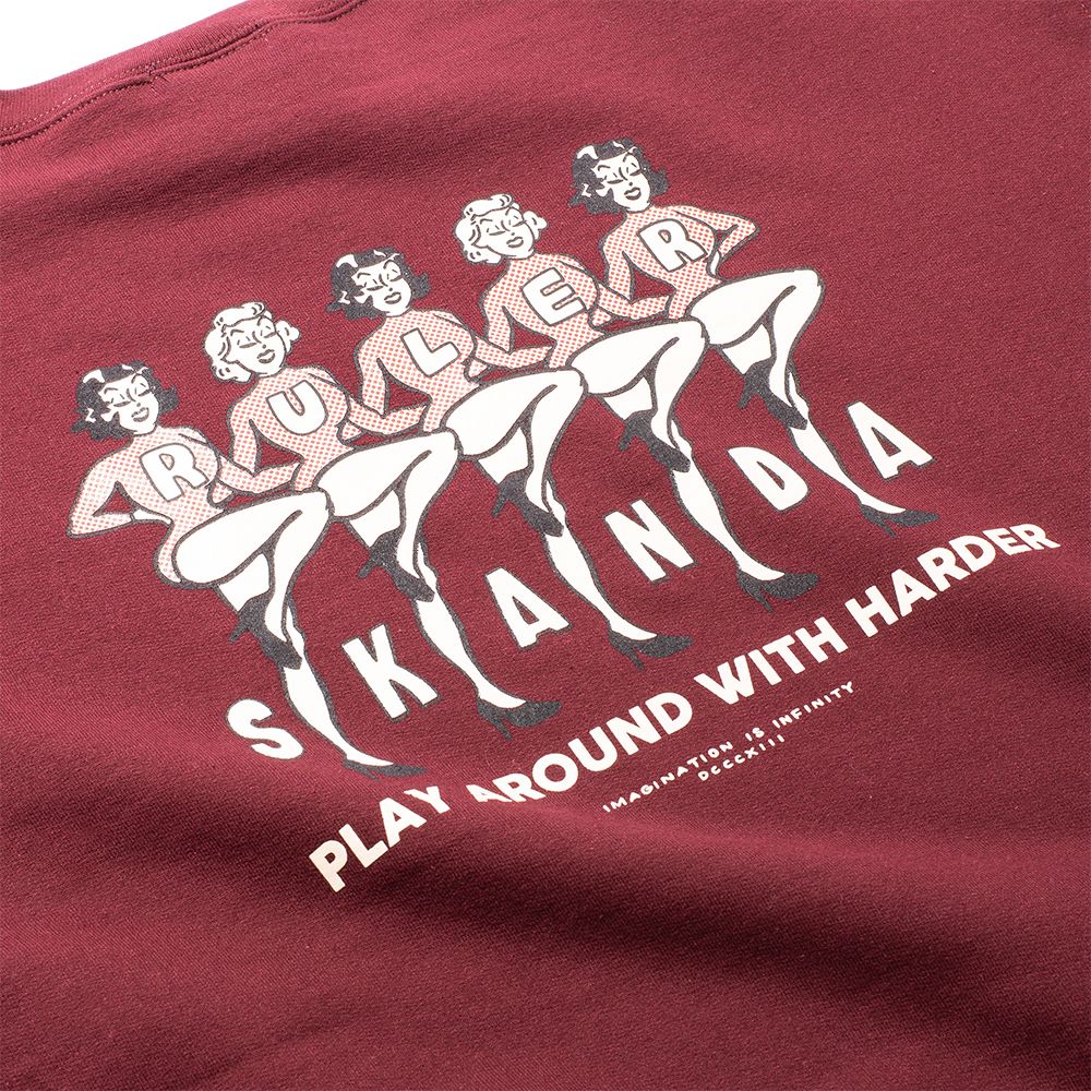 【限定発売】SKANDA LTD.W-NAME CP 9OZ.SWAETSHIRT (BURGUNDY)