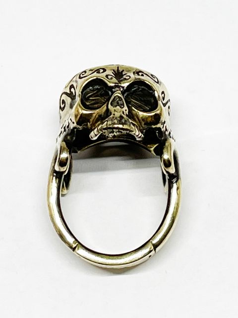 MAYA CALENDER SKULL RING (BRASS)