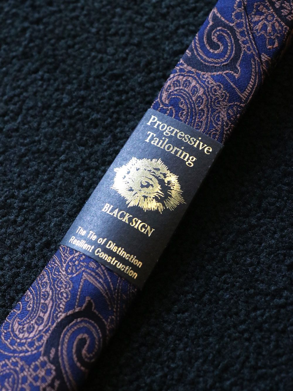 PAISLEY NECK TIE (NAVY)