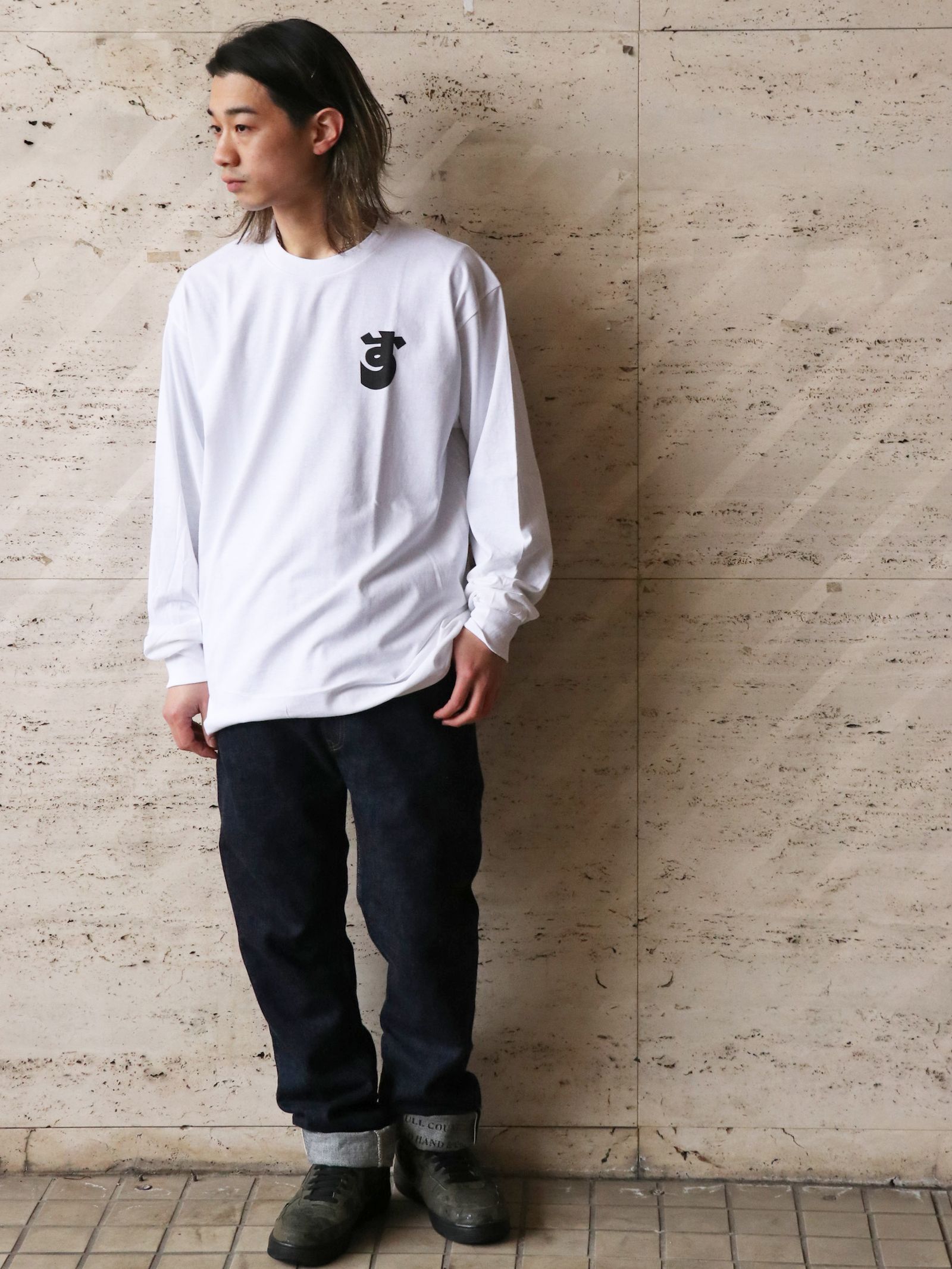 "達磨" L/S TEE (WHITE)