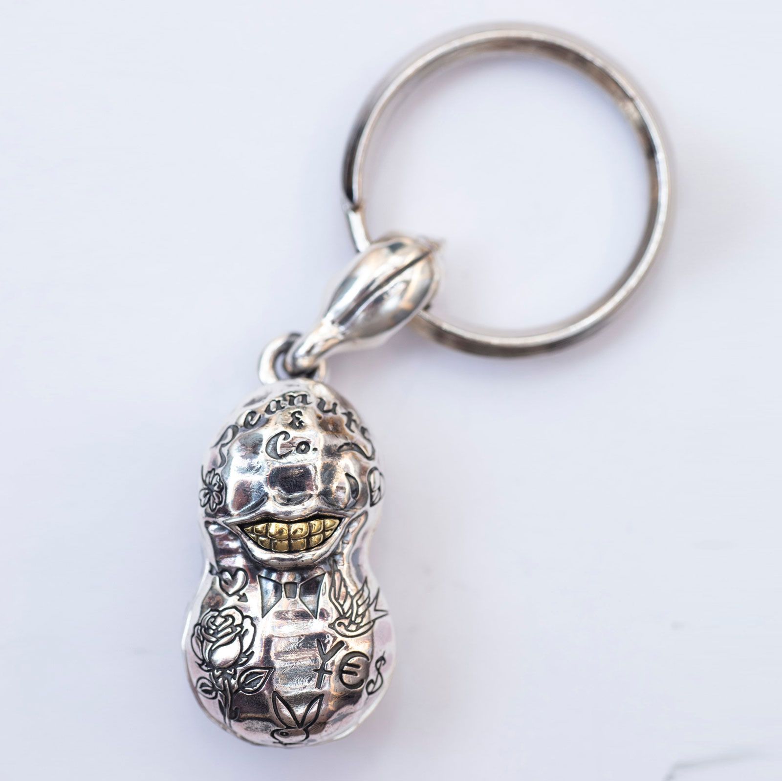【即日発送可能】TATTOO PEANUTS (MEDIUM) (SLIDE) (SILVERxK10YELLOW GOLD)