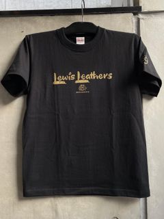 【即日発送可能】"LEWIS LEATHERS GOLD FLAG" T-SHIRTS (Black)