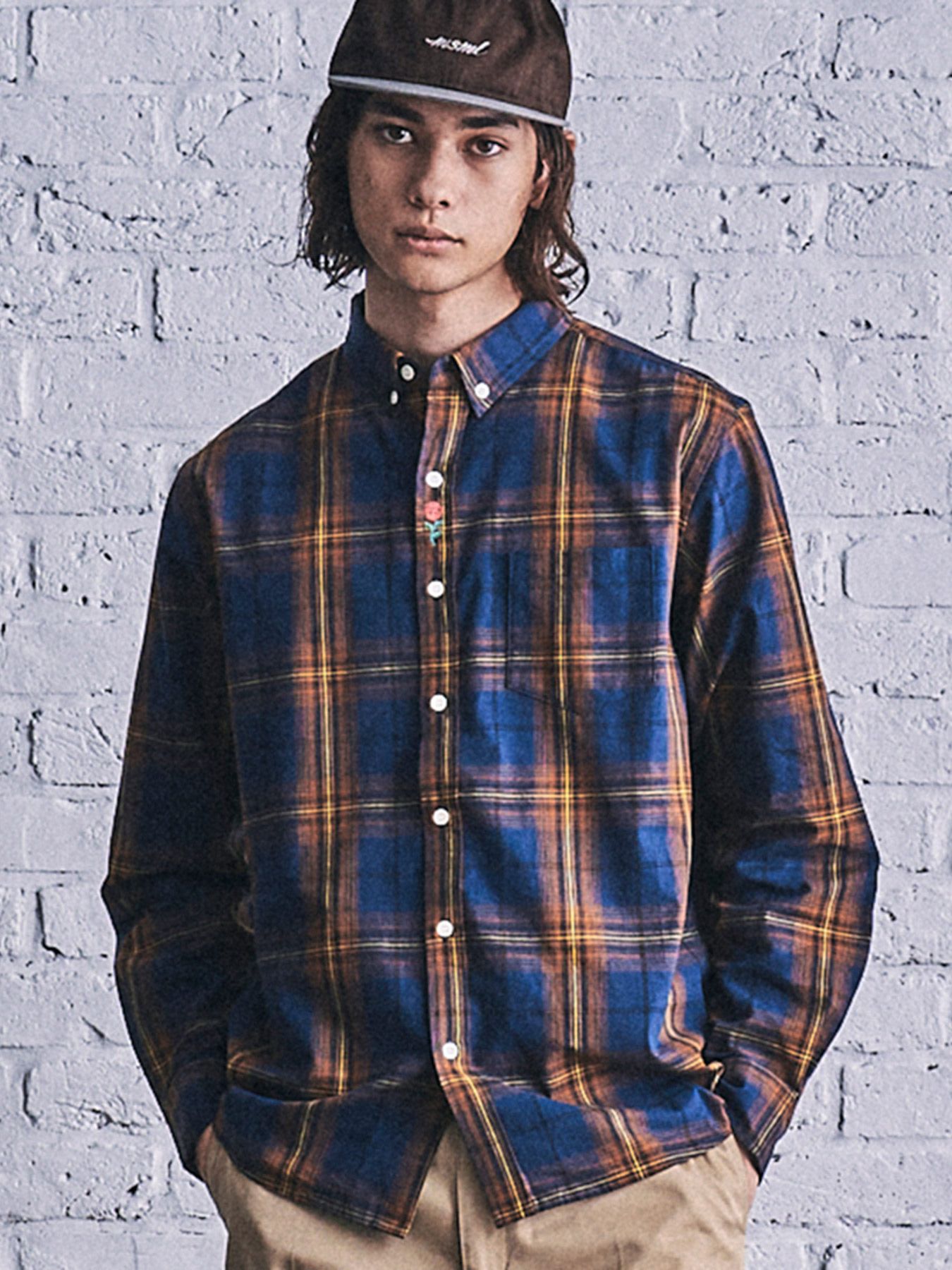 チェック ボタンダウンシャツ / CHECK B.D SHIRT (BULE)