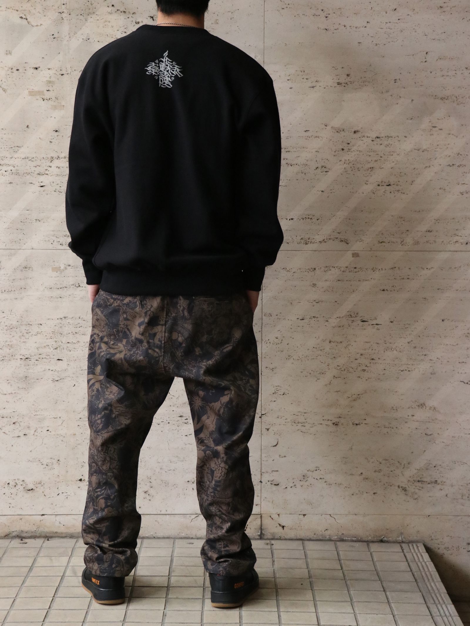 MOZYSKEY×SKANDA "疾風迅雷"SWEAT CREW NECK (BLACK) / 別注スウェット (ブラック)