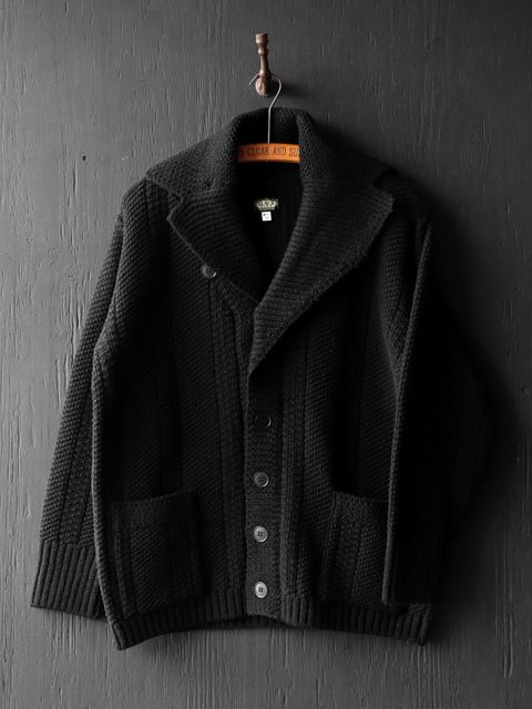 THREE-WAY COLLAR CARDIGAN (DEAD TREE BLACK)