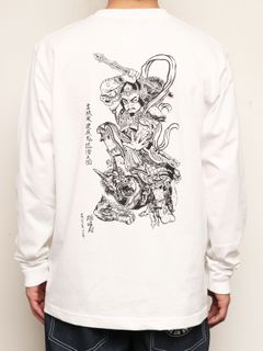 【再入荷】SKANDAオリジナル 韋駄天 ロンスグリーブTシャツ (ホワイト) / SKANDAORIGNAL 韋駄天 L/S -TSHIRT (WHITE)