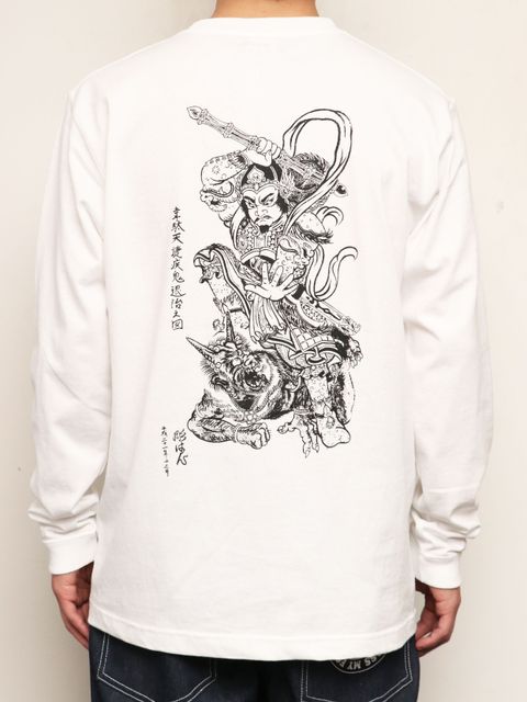 【再入荷】SKANDAオリジナル 韋駄天 ロンスグリーブTシャツ (ホワイト) / SKANDAORIGNAL 韋駄天 L/S -TSHIRT (WHITE)