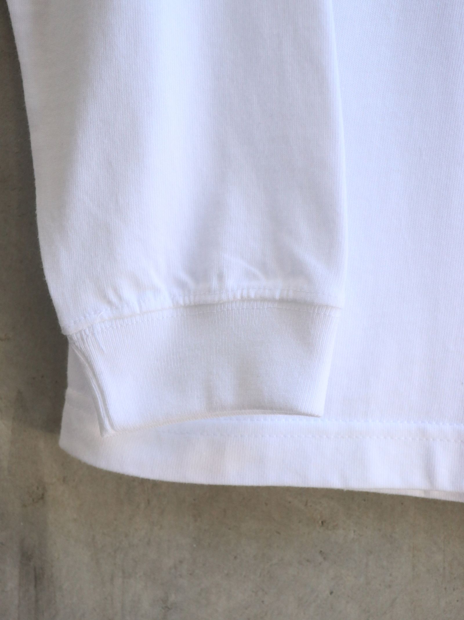 "CHECKER LOGO" RIB L/S T-SHIRTS (WHITE)