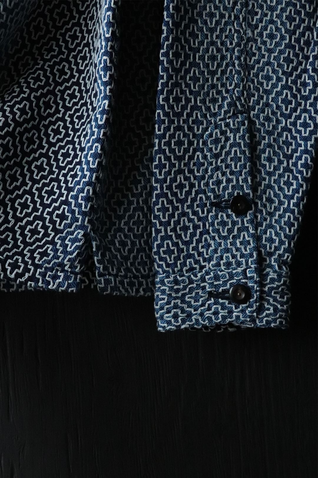 “SASHIKO” INDIGO CROSS NAVAJO SHIRT / INDIGO