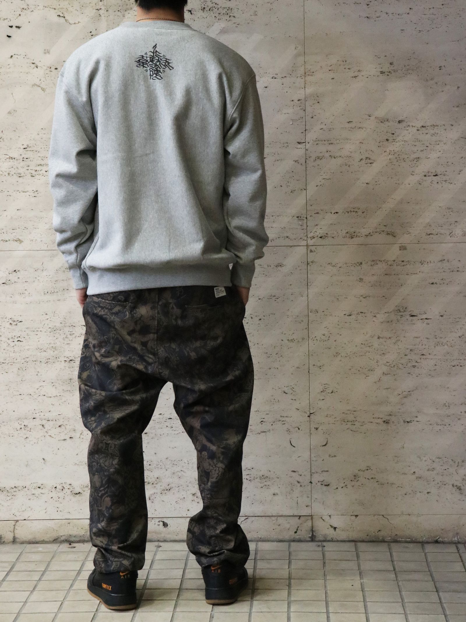 MOZYSKEY×SKANDA "疾風迅雷"SWEAT CREW NECK (GRAY) / 別注スウェット (グレー)
