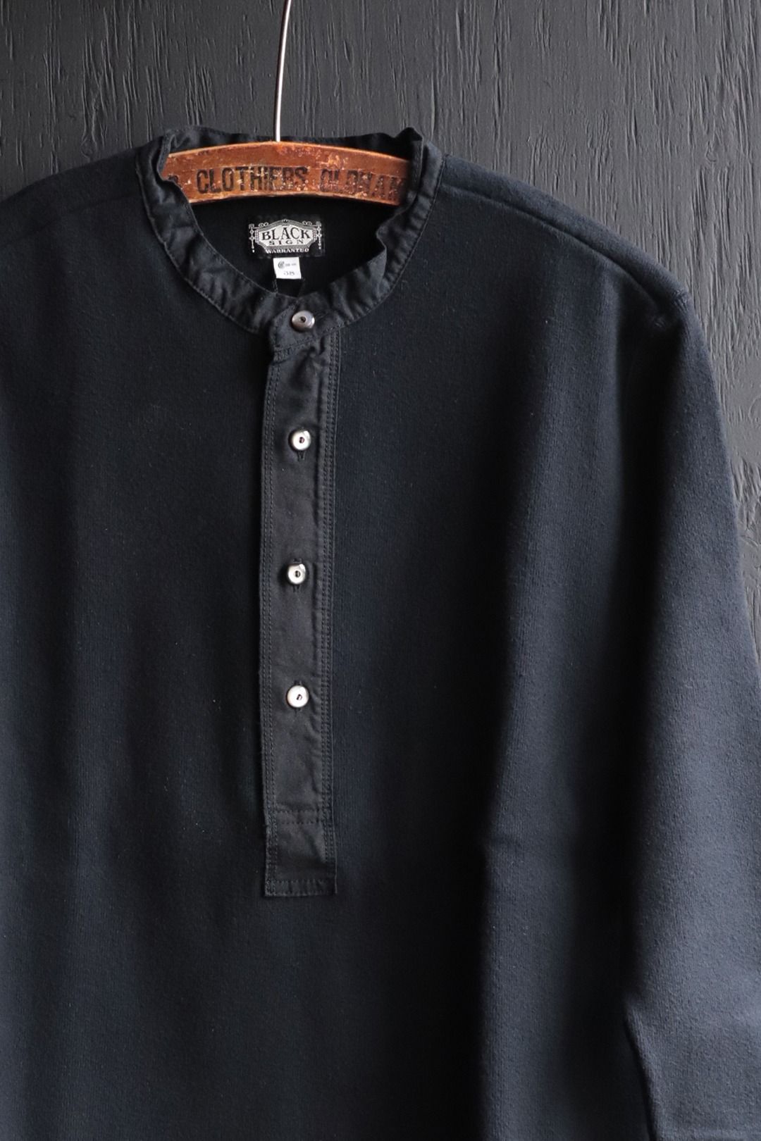 HENLEY NECK AMISH UNDER WEAR (MIDNIGHT BLACK)