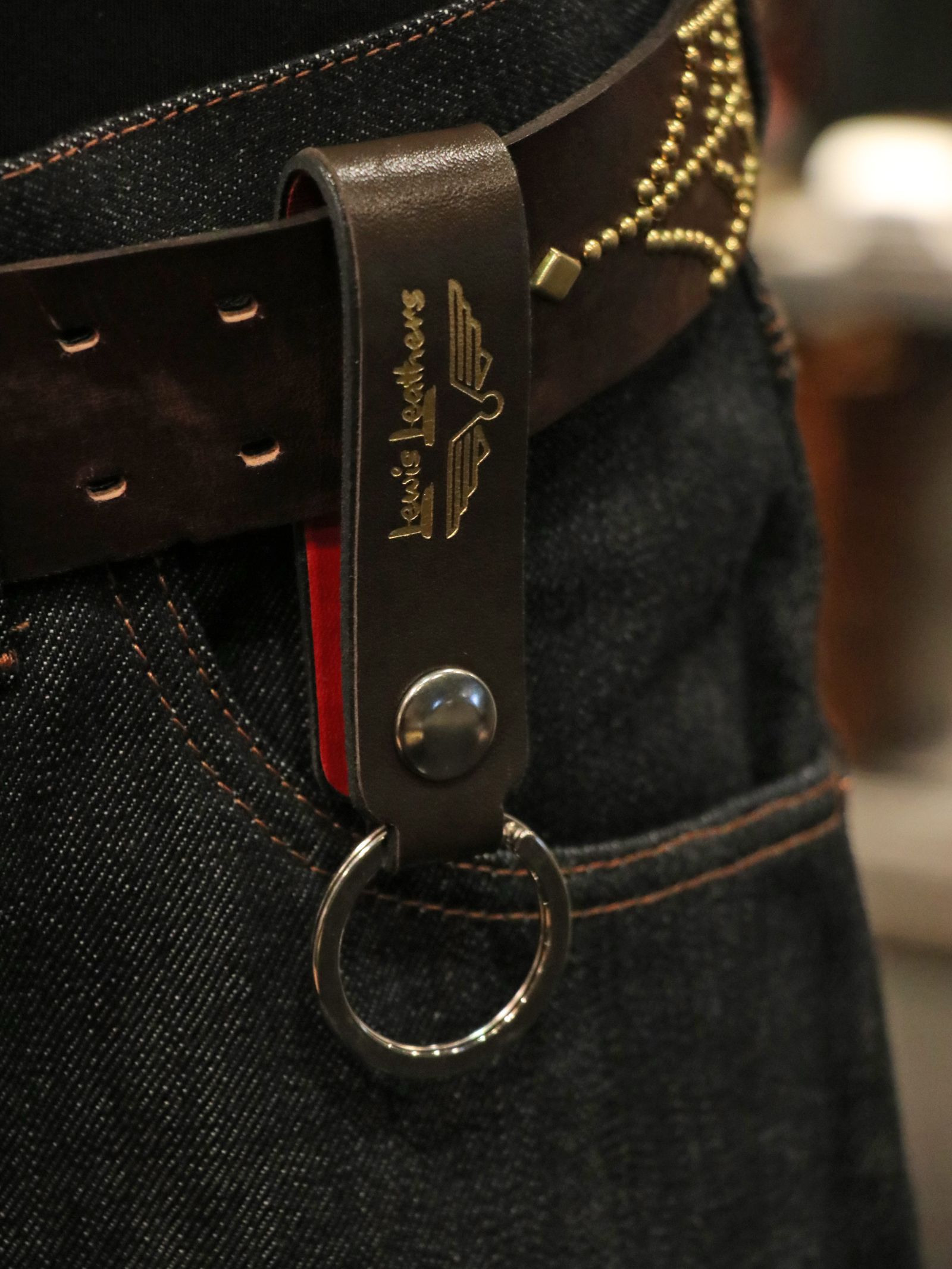 【即日発送可能】LEWIS LEATHERS BELT LOOP KEYRING MK-1 (BROWN)