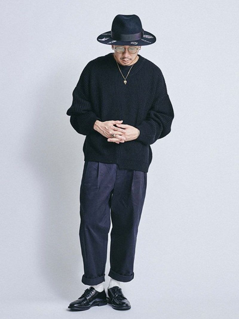 ベンタイル ツータック ワイド チノパンツ (ブラック) / VENTILE TWO TUCK WIDE CHINO PANTS (BLACK)