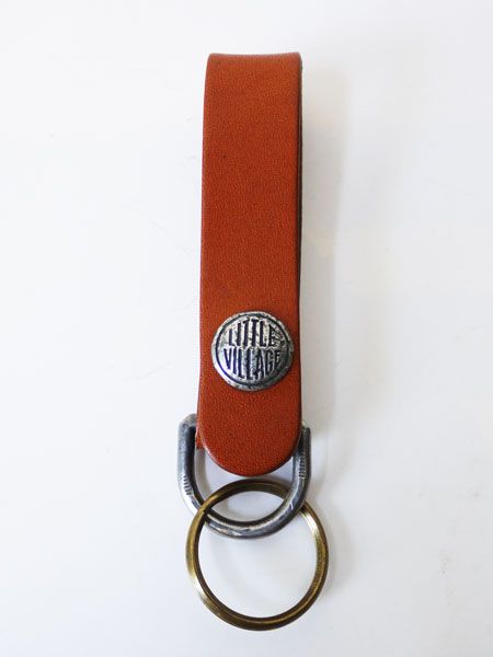 LEATHER LOOP HOLDER / レザーループホルダー (NATURALxSILVER) (LOGO)
