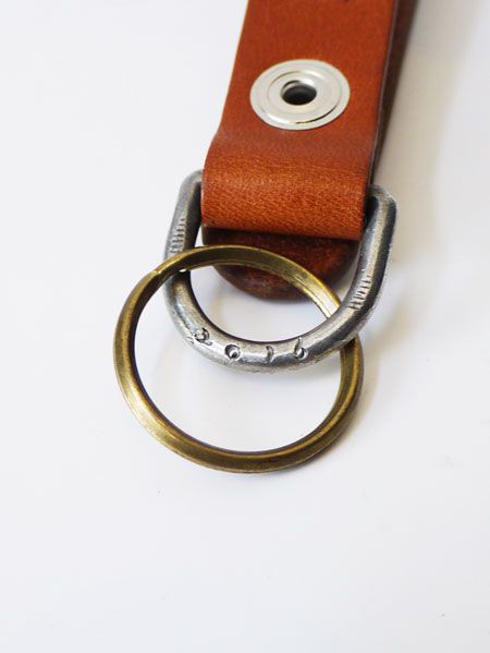 LEATHER LOOP HOLDER / レザーループホルダー (NATURALxSILVER) (LOGO)