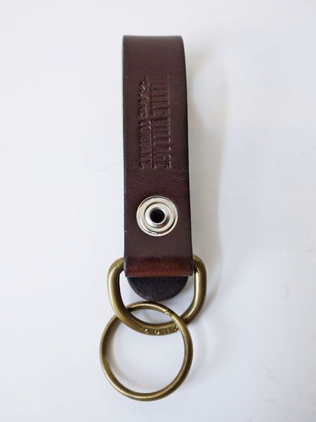 LEATHER LOOP HOLDER / レザーループホルダー (BROWN x BRASS) (SKULL)