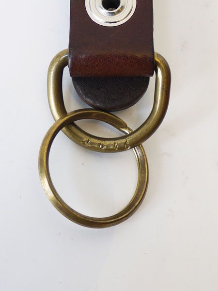 LEATHER LOOP HOLDER / レザーループホルダー (BROWN x BRASS) (SKULL)