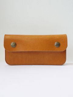 TRUCKERS' WALLET "LONG" / トラッカーズウォレット (NATURAL × BRASS) (LOGO)