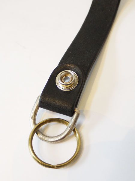 LEATHER LOOP HOLDER / レザーループホルダー (BLACKxSILVER) (MODEL A)