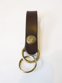 LEATHER LOOP HOLDER / レザーループホルダー (BROWNxBRASS) (ロゴ)
