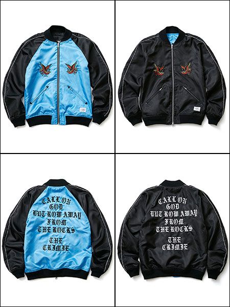 CRIMIE - REVERSIBLE SOUVENIR JACKET / リバーシブル スーベニアジャケット (BLACK) | SKANDA