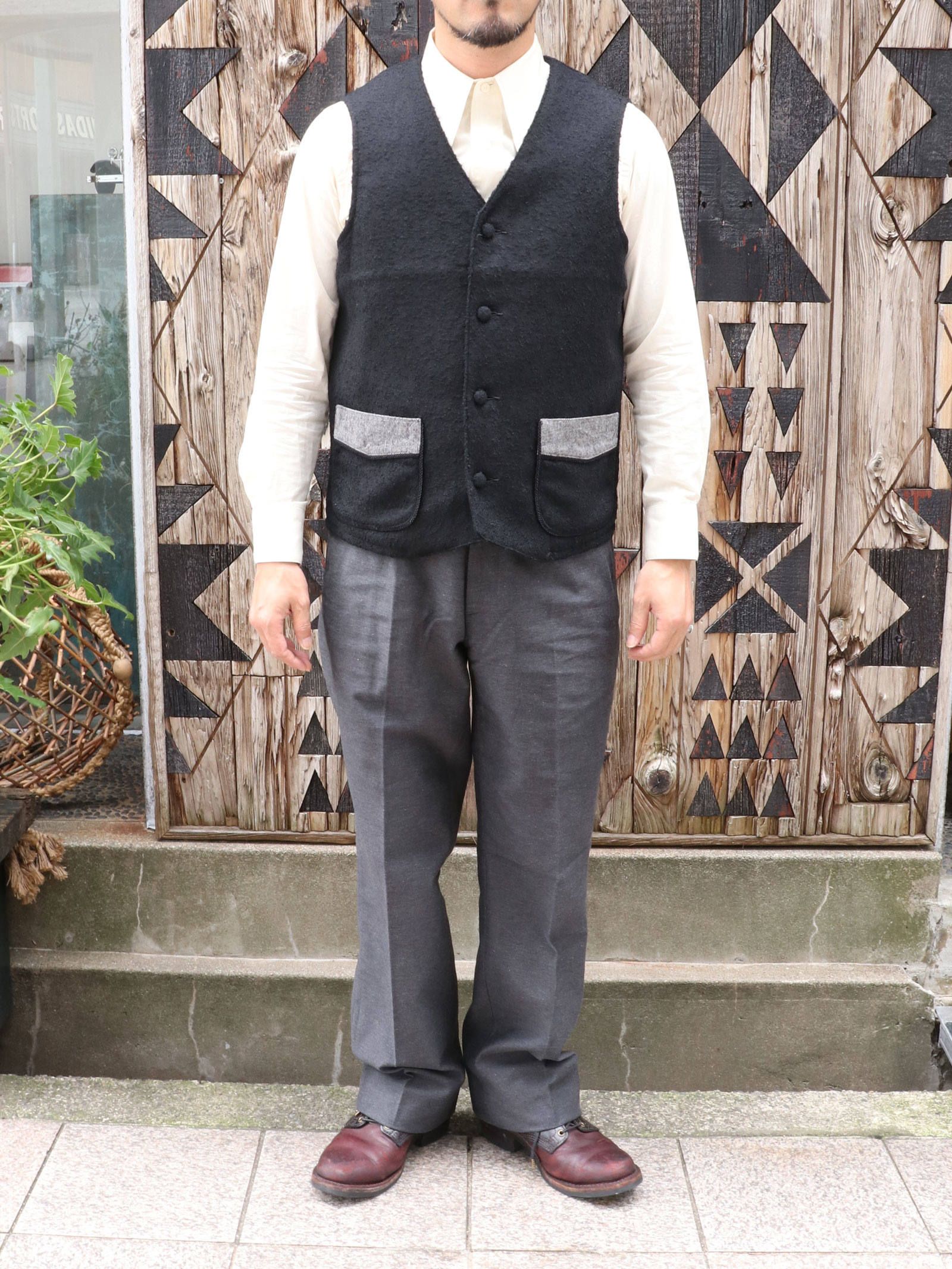 BY GLADHAND - GLANDAD-VEST(BLACK) / グランダッドベスト(ブラック