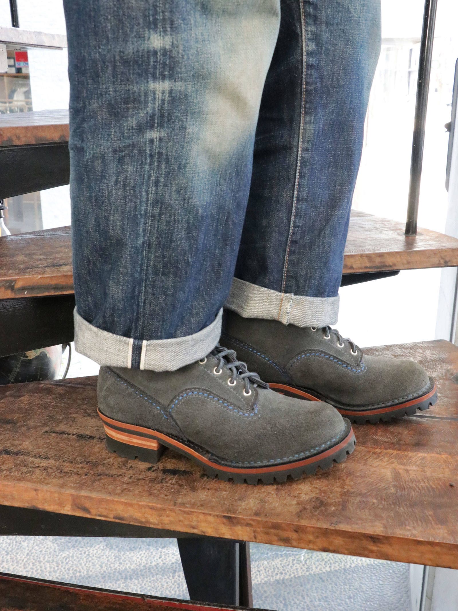 "JOBMASTER" SEMILACE TOE (NAVY "ROUGH OUT")