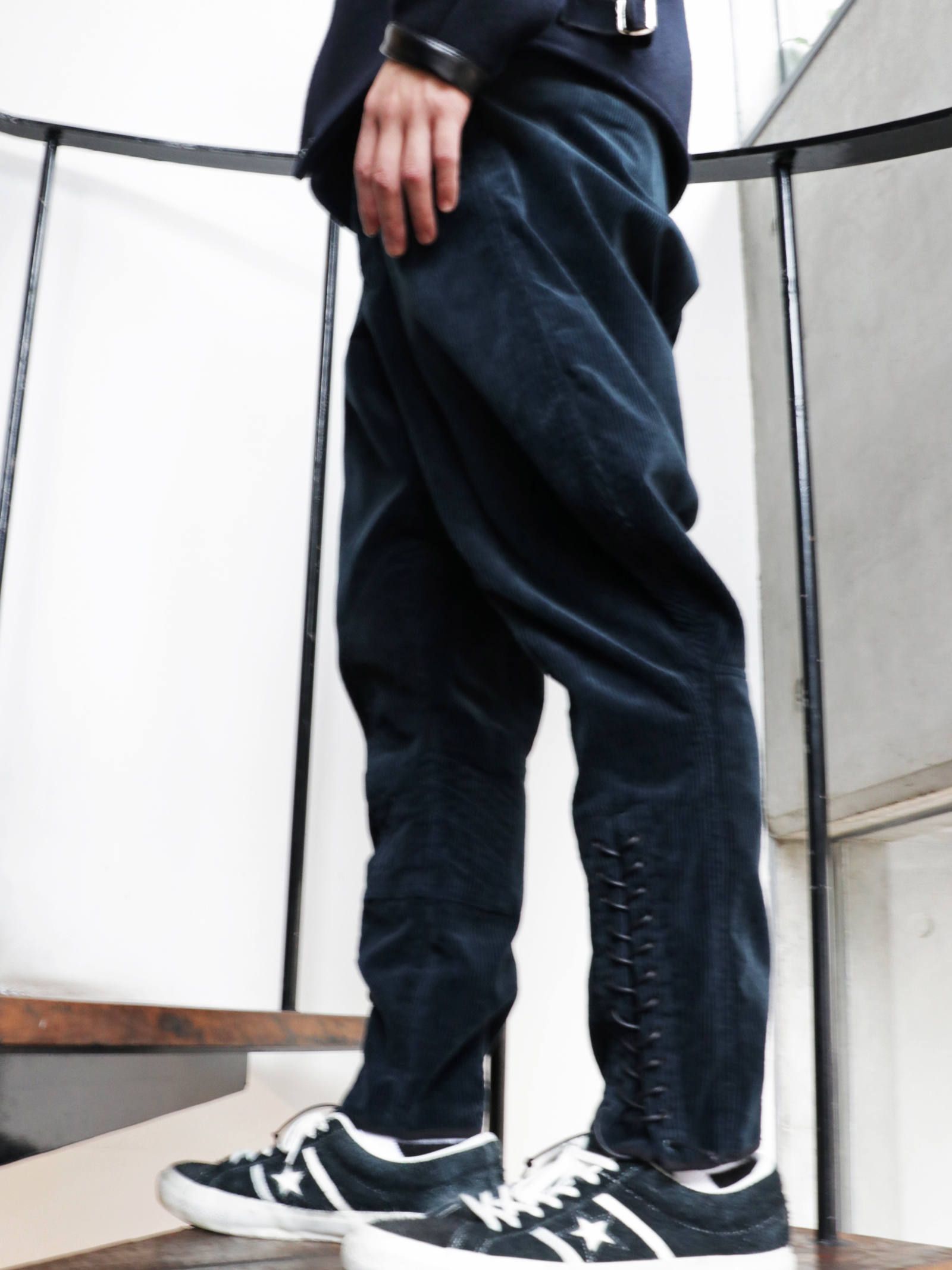 Black Sign コーディロイシェリフブリーチーズパンツ ネイビー 8w Corduroy Sheriff Breeches Navy モデル身長170cm 体重56kg 着用30 Skanda