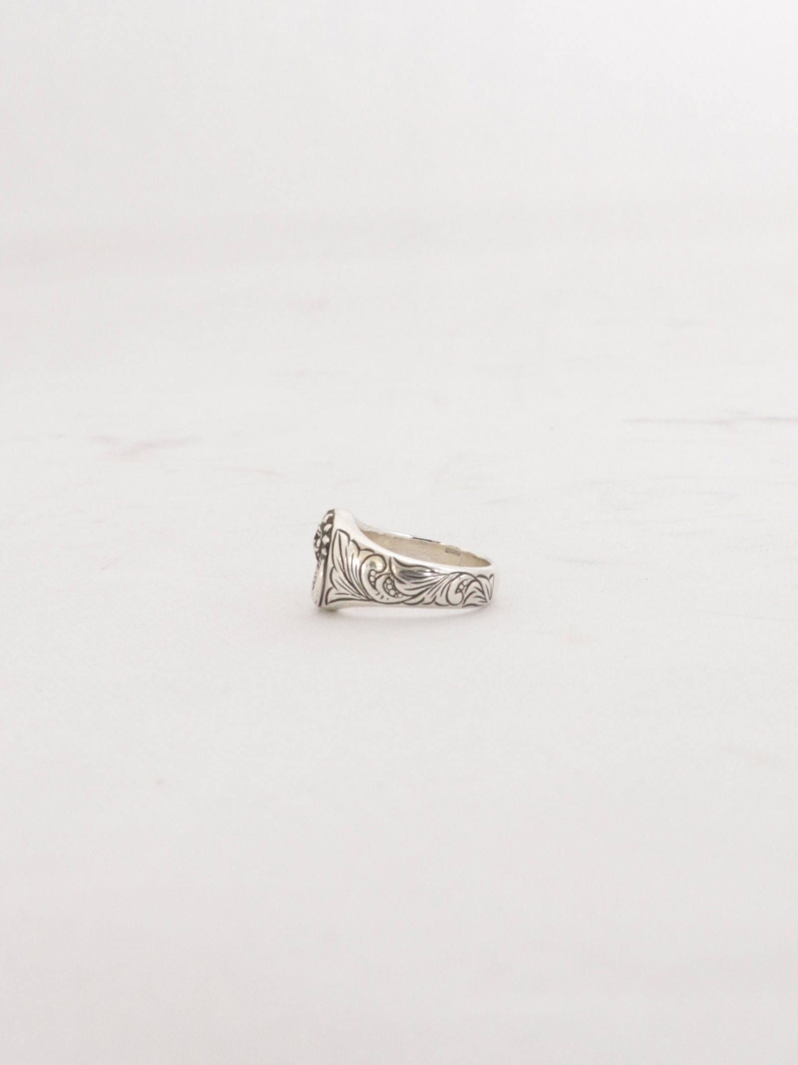 MOON & SUN OVAL ENGRAVING RING (SILVER925)