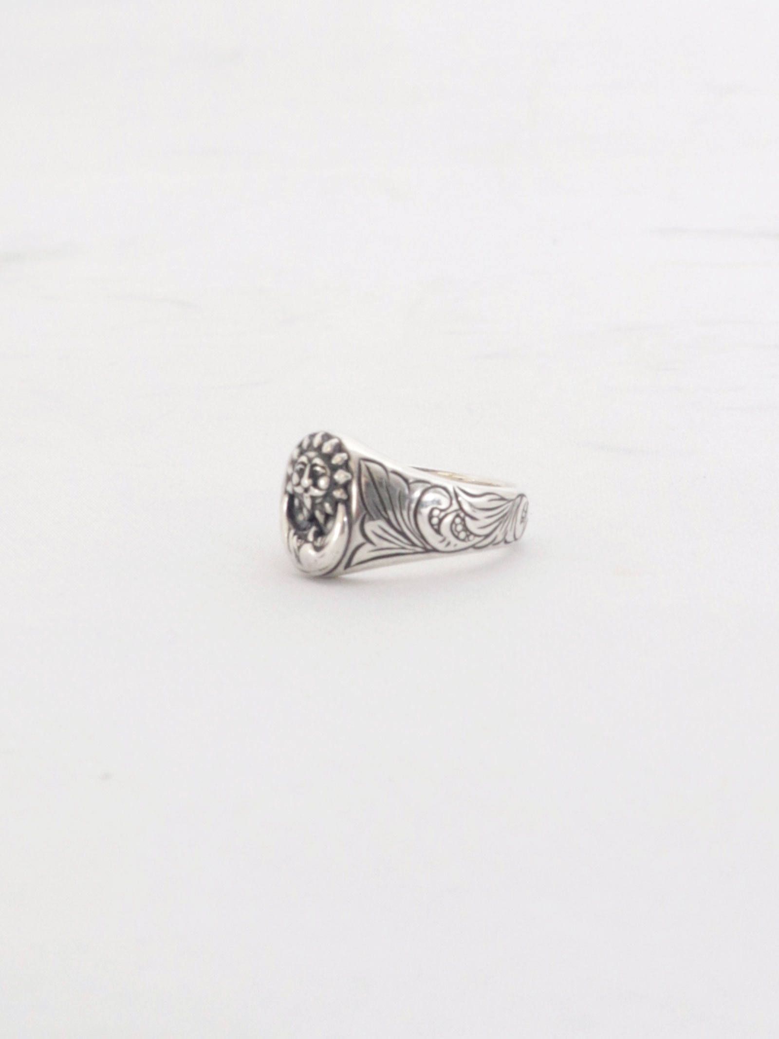 MOON & SUN OVAL ENGRAVING RING (SILVER925)