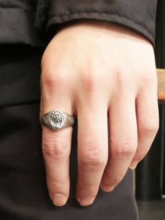MOON & SUN OVAL ENGRAVING RING (SILVER925)