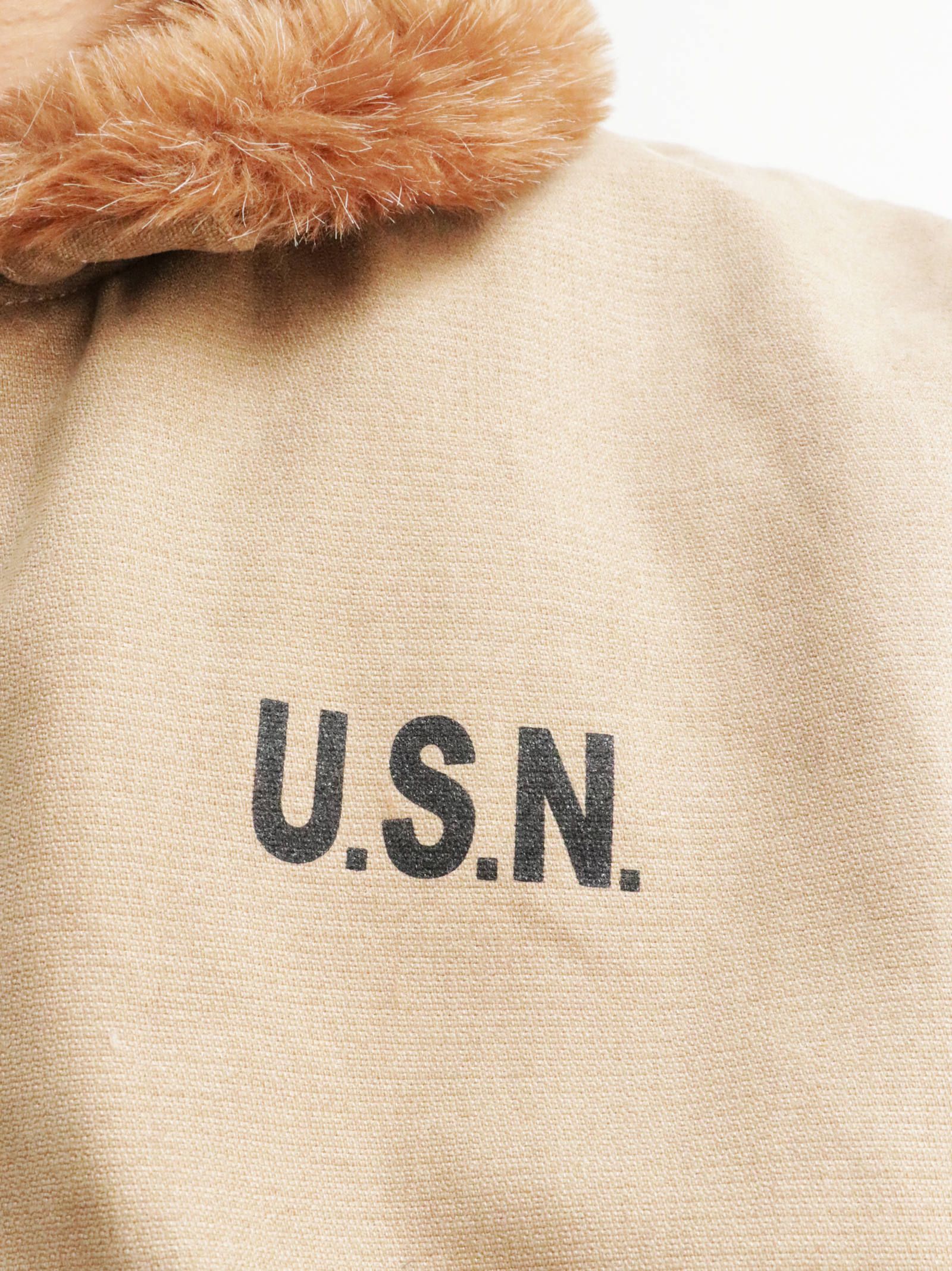 N-1 デッキジャケット(ベージュ) / N-1 DECK JACKET (BEIGE) モデル【身長170cm、体重56kg 着用Lサイズ】