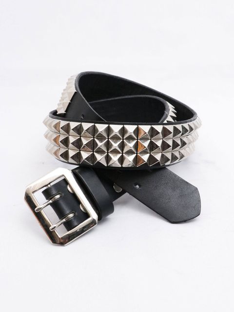 12MM 3連ピラミッドスタッズベルト (シルバー) / 12MM PYRAMID 3ROW BELT (SILVER) (40MM)