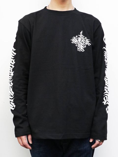 北陸韋駄天オリジナルロングスリーブTシャツ (ブラック) / 北陸韋駄天ORIGNAL L/S TEE (BLACK) モデル 身長170cm、体重56kg 着用 L