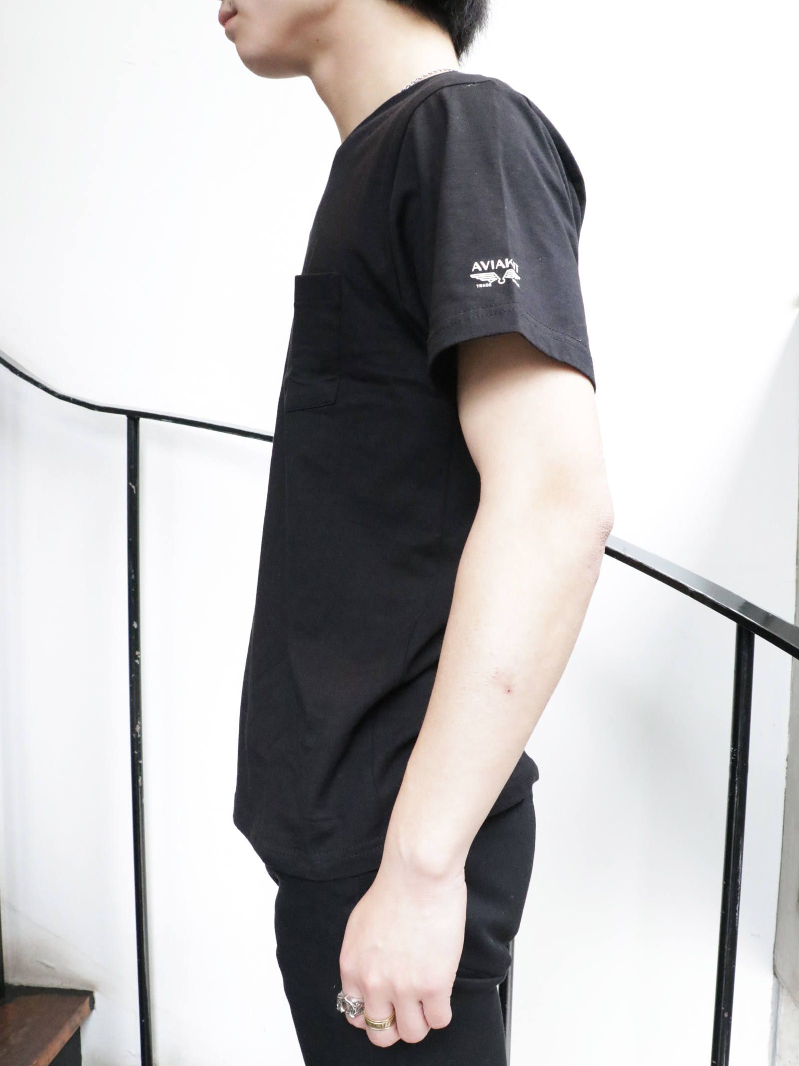 PLAIN POCKET 2 T-SHIRTS PACK (BLACK)