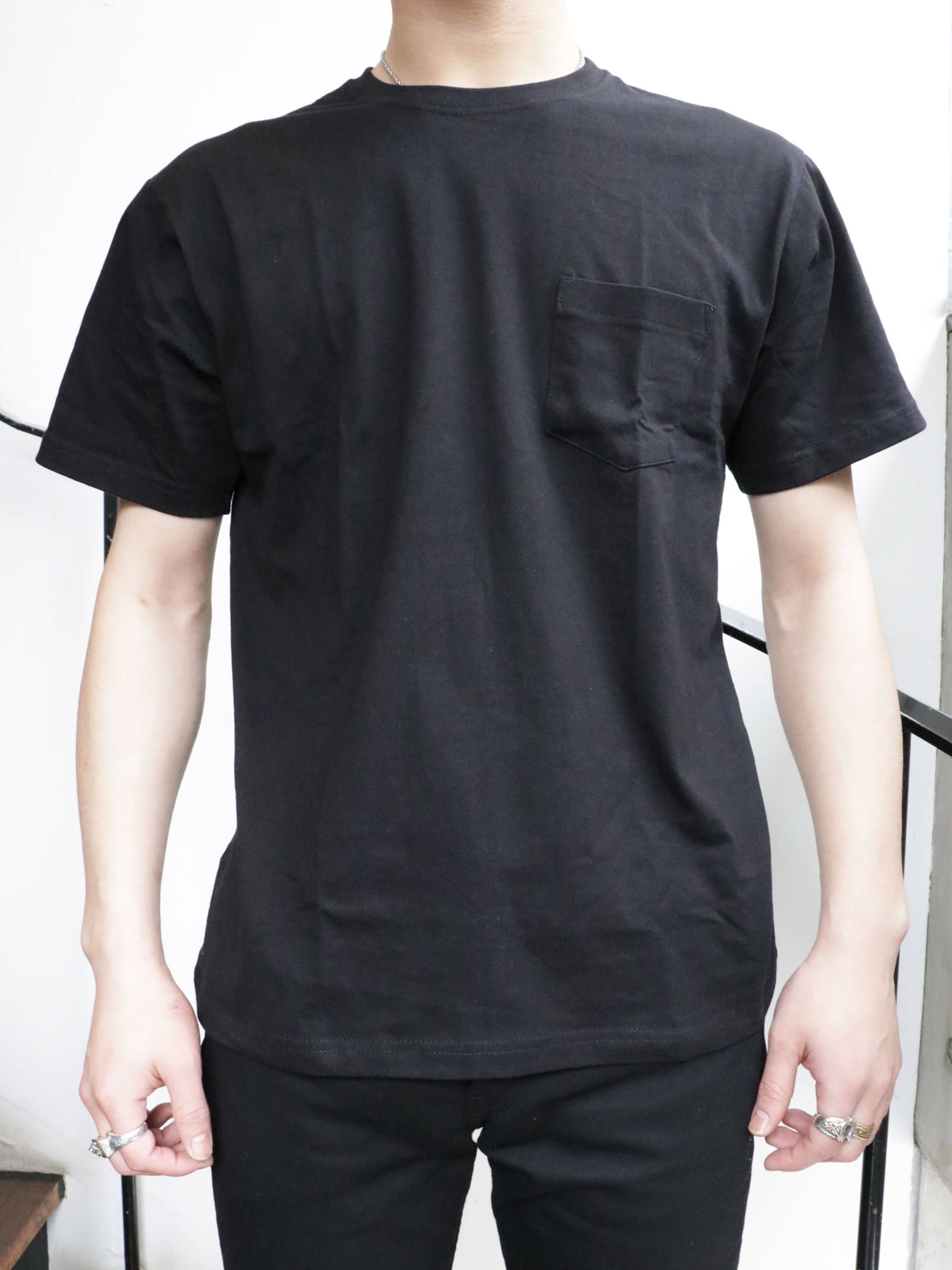PLAIN POCKET 2 T-SHIRTS PACK (BLACK)