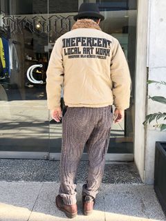 N-1 DECK JACKET2019"ONEPERCENT LOCAL ART WORK" (BEIGE) モデル【身長172cm、体重64kg 着用M(36)サイズ】