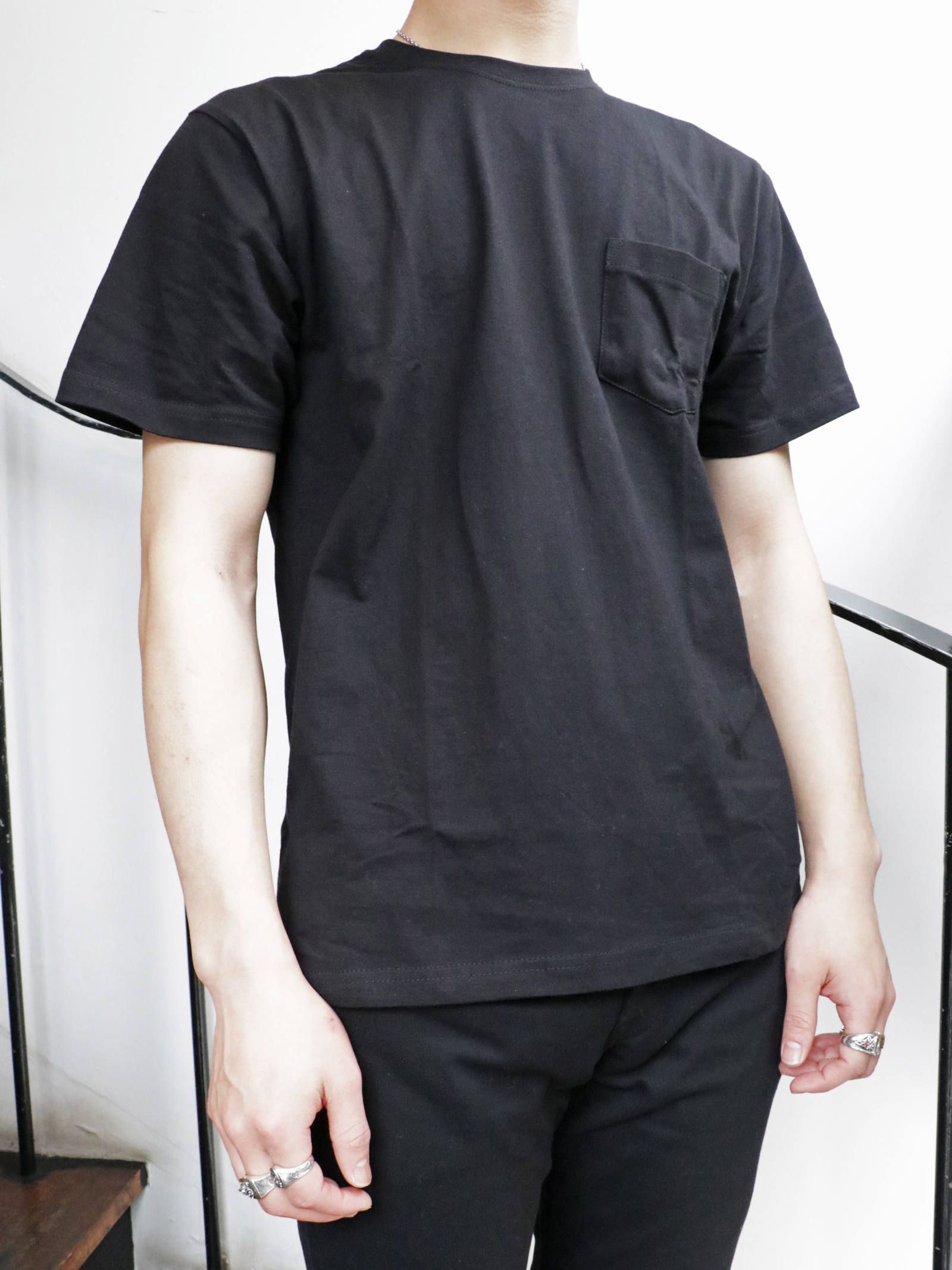 PLAIN POCKET 2 T-SHIRTS PACK (BLACK)