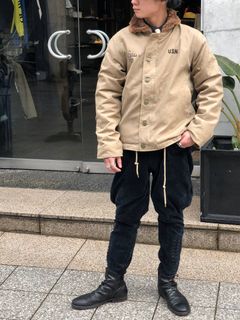 N-1 デッキジャケット2019"SKANDA"(ベージュ) / N-1 DECK JACKET2019"SKANDA" (BEIGE) モデル【身長170cm、体重56kg 着用S(36)サイズ】
